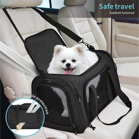 MIFAFA Pet Big Cat Rabbit Puppy Dog Body Large Medium Small Soft Car 18x11x11 Collapsible Travel Transport Cage Carrier Bag 0-15 15-20 lbs TSA Mr Peanuts Delta Southwest FAA Airline Approved(Large) in Kuwait