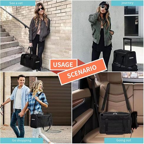 MIFAFA Pet Big Cat Rabbit Puppy Dog Body Large Medium Small Soft Car 18x11x11 Collapsible Travel Transport Cage Carrier Bag 0-15 15-20 lbs TSA Mr Peanuts Delta Southwest FAA Airline Approved(Large) in Kuwait