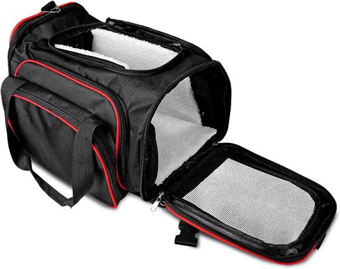 حاملة الحيوانات الأليفة المحمولة للسفر 3 في 1 من فلوبي دوج للكلاب والقطط، يصل وزنها إلى 12 رطلاً وطولها 10 بوصات. عجلات قابلة للإزالة، وحقيبة حمل ناعمة الجوانب وقابلة للتوسيع، ونوافذ تهوية شبكية ومعتمدة من شركات الطيران. in Kuwait