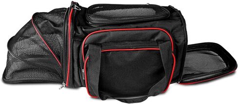 حاملة الحيوانات الأليفة المحمولة للسفر 3 في 1 من فلوبي دوج للكلاب والقطط، يصل وزنها إلى 12 رطلاً وطولها 10 بوصات. عجلات قابلة للإزالة، وحقيبة حمل ناعمة الجوانب وقابلة للتوسيع، ونوافذ تهوية شبكية ومعتمدة من شركات الطيران. in Kuwait