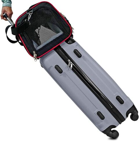 حاملة الحيوانات الأليفة المحمولة للسفر 3 في 1 من فلوبي دوج للكلاب والقطط، يصل وزنها إلى 12 رطلاً وطولها 10 بوصات. عجلات قابلة للإزالة، وحقيبة حمل ناعمة الجوانب وقابلة للتوسيع، ونوافذ تهوية شبكية ومعتمدة من شركات الطيران. in Kuwait