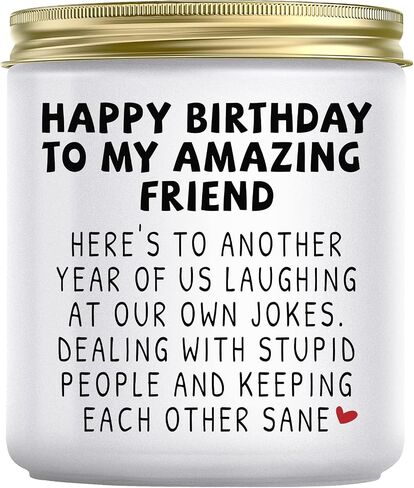 Happy Birthday Gifts for Women - Funny Best Friend Friendship Gifts for Women Friends, Birthday Gifts for Best Friend Bestie BFF Coworker Classmate Women, Lavender Candle Gifts in Saudi Arabia