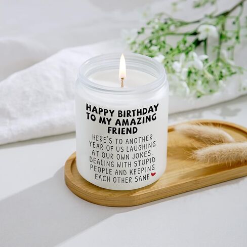 Happy Birthday Gifts for Women - Funny Best Friend Friendship Gifts for Women Friends, Birthday Gifts for Best Friend Bestie BFF Coworker Classmate Women, Lavender Candle Gifts in Saudi Arabia