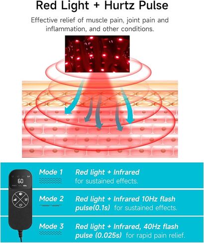 ALLJOY [2024 Newest] Cordless Red Light Therapy Belt Infrared Light Therapy for Body, 660nm 850nm Near Infrared Light Therapy Device for Waist Muscle Soreness Decrease Inflammation Skin Care in Kuwait
