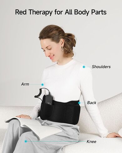 ALLJOY [2024 Newest] Cordless Red Light Therapy Belt Infrared Light Therapy for Body, 660nm 850nm Near Infrared Light Therapy Device for Waist Muscle Soreness Decrease Inflammation Skin Care in Kuwait
