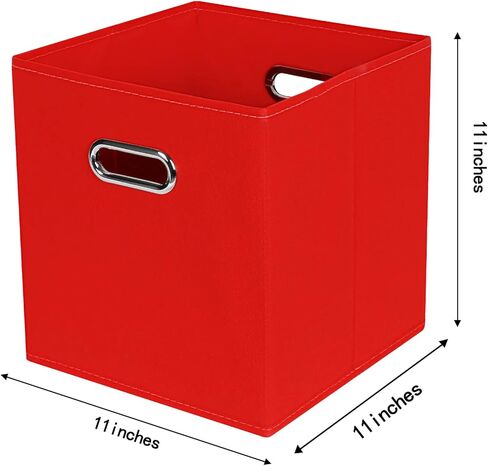 صناديق تخزين قماشية من STOREONE، حاويات سلال مكعبات - (11X11X11 بوصة) مع مقابض مزدوجة لخزانة الرف، ومنزل الحضانة، ومنظمات غرفة النوم، مجموعة قابلة للطي من 3 (أزرق داكن) in Kuwait