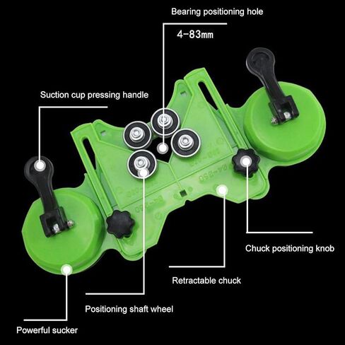 دليل منشار ثقب مثقاب MOFUCA، دليل منشار ثقب مثقاب قابل للتعديل لقاطع ثقب البلاط وحامل تحديد الموقع للسيراميك والبلاط والزجاج (أخضر) in Kuwait