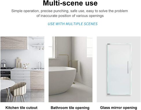 دليل منشار ثقب مثقاب MOFUCA، دليل منشار ثقب مثقاب قابل للتعديل لقاطع ثقب البلاط وحامل تحديد الموقع للسيراميك والبلاط والزجاج (أخضر) in Kuwait