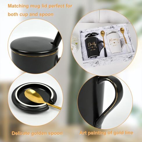 هدايا Maustic للآباء الجدد، هدايا الآباء الجدد للأزواج، مؤسسة الأم والأب 2024 هدايا، هدايا الأم والأب للآباء الجدد، هدايا إعلان الحمل، مجموعة أكواب الأم والأب 14 أونصة مع صندوق هدايا in Kuwait