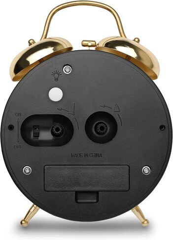 Westclox Big Ben Gold Twin Bell Alarm Clock | Loud Alarm Clock for Heavy Sleepers | Battery Operated Analog Clock with Backlight for Bedside Table, Kids Room, Desk | Aesthetic Room Décor in Kuwait