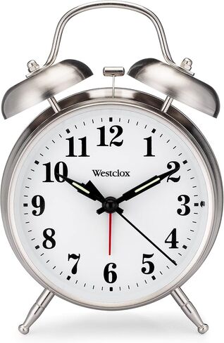 Westclox Big Ben Gold Twin Bell Alarm Clock | Loud Alarm Clock for Heavy Sleepers | Battery Operated Analog Clock with Backlight for Bedside Table, Kids Room, Desk | Aesthetic Room Décor in Kuwait