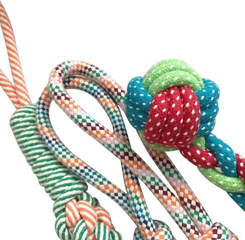 Growtail 10Pcs Dog Rope Toy for Aggressive Chewers Dog Chew Toys for Small Dogs Durable Puppy Teething in Kuwait