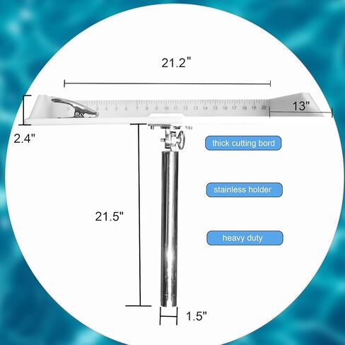 لوح تقطيع للقارب - طاولة طعم لتنظيف الاسماك، لوح فيليه السمك مع مشبك، محطة طعم حامل قضيب من الستانلس ستيل للقارب in Kuwait