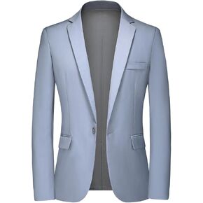 DAVID.ANN Men's Slim Fit Casual One Button Blazer Jacket