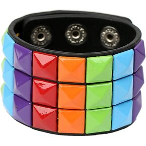 eYLun Men Women Cuff Leather Bracelet Punk Stud Wristband Bracelet Rock Adjustable Bangle Unisex in Saudi Arabia