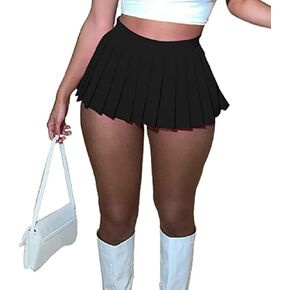 CCIGO Women's Y2k Girl High Waisted Pleated Tennis Skirt School Mini A-Line Skater Skirts