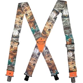 Melo Tough Men's Industrial Strength Suspenders Partial Elastic Tradesperson's Suspenders 2 inch Wide Tool Belt Suspenders