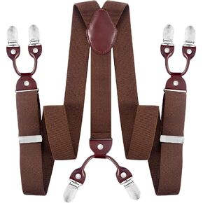 Mens 6 Clip Suspender Y-Back Adjustable Heavy Duty Suit Brice for Casual Fomal Wedding Business