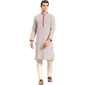 Rajubhai Hargovindas Chikankari Embroidered Cross Straight Kurta And Churidar Pajama Set | 7Colours | in Kuwait