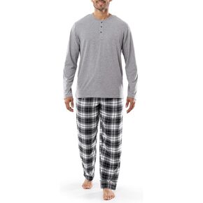 IZOD Men's Jersey Henley and Flannel Pant Set in Saudi Arabia