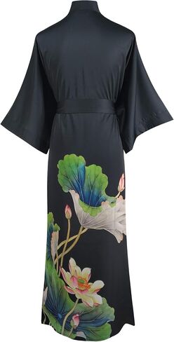Ledamon Women's Kimono Long Robe - Classic Floral Bathrobe Nightgown in Kuwait