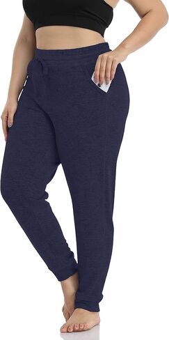 سروال بيجامة نسائي من ZERDOCEAN بمقاس كبير كاجوال نشط لليوجا والمشي مع جيوب برباط in Kuwait