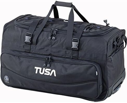 TUSA - Dive Gear Roller Duffle Bag in Black w/Black BCD and Regulator Hanger in Saudi Arabia
