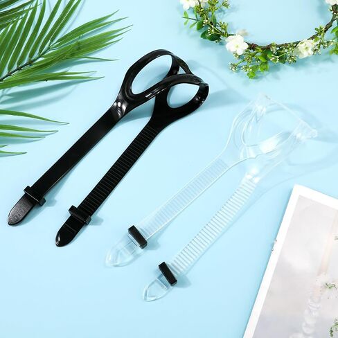 قطعتان من حزام قناع الغوص، حزام قناع الغوص الأسود والشفاف، حزام بديل لقناع الغطس، حزام قناع سيليكون عالمي للغوص والسباحة والغطس in Kuwait