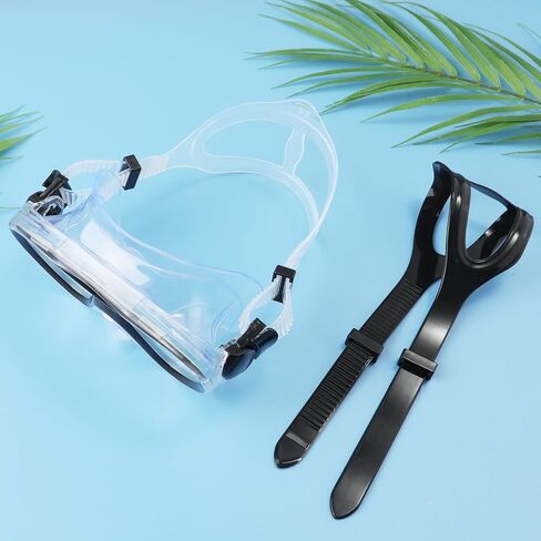 قطعتان من حزام قناع الغوص، حزام قناع الغوص الأسود والشفاف، حزام بديل لقناع الغطس، حزام قناع سيليكون عالمي للغوص والسباحة والغطس in Kuwait