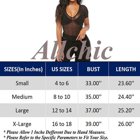 بلوزة Allchic للسيدات بأكمام قصيرة شبكية شفافة مثيرة شفافة من خلال تي شيرت كلوبوير in Saudi Arabia