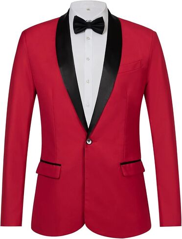 AIFARLD Blazer for Men Slim Fit Mens Blazer One Button Solid Color Jacket Blazer Suit for Business Casual in Kuwait