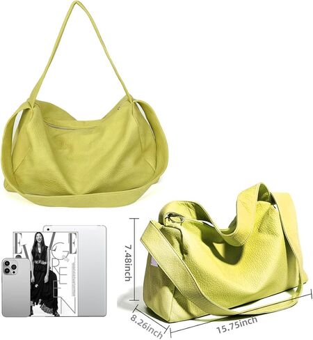 Women Large Tote Bag Casual Top Handle Satchel Handbags Vegan Leather Shoulder Bag Purse Lady Crossbody Messenger Bag in Kuwait