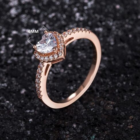 MDFUN Luxurious 18k Gold Plated Cubic Zirconia Wedding Engagement Rings Eternity Bridal Band Halo Rings in Kuwait