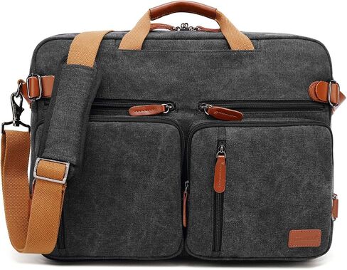 Convertible Backpack Messenger Shoulder bag Laptop Case Handbag Business Briefcase Multi-functional Travel Rucksack Fits 15.6 Inch Laptop For Men/Women (Grey) in Kuwait