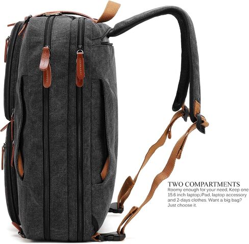 Convertible Backpack Messenger Shoulder bag Laptop Case Handbag Business Briefcase Multi-functional Travel Rucksack Fits 15.6 Inch Laptop For Men/Women (Grey) in Kuwait