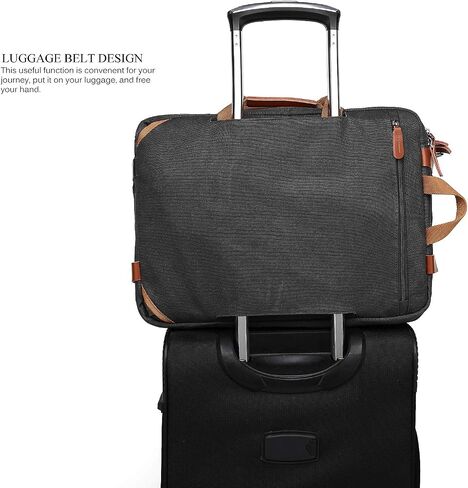 Convertible Backpack Messenger Shoulder bag Laptop Case Handbag Business Briefcase Multi-functional Travel Rucksack Fits 15.6 Inch Laptop For Men/Women (Grey) in Kuwait