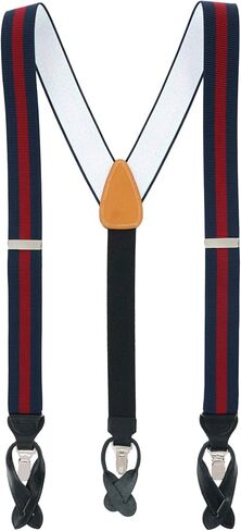 Trafalgar Big & Tall Oliver Stripe Convertible Braces in Saudi Arabia