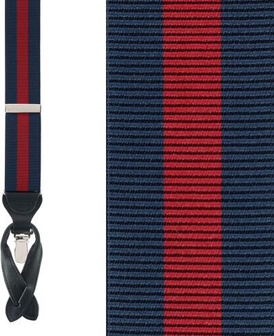Trafalgar Big & Tall Oliver Stripe Convertible Braces in Saudi Arabia