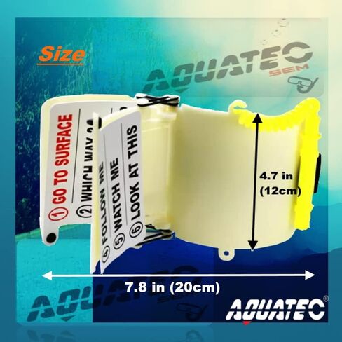 AQUATEC Dive Wrist Slate, Scuba Wrist Writing Slate, 3 Multi-Page Design, Glow-in-The-Dark Model, Velcro Wrist Strap Design in Kuwait
