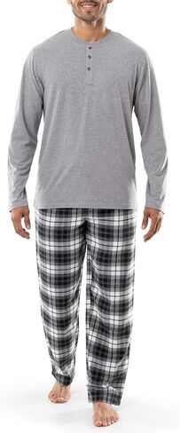 IZOD Men's Jersey Henley and Flannel Pant Set in Saudi Arabia