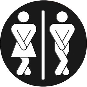 Farmhouse Bathroom Signs-Cute Bathroom Wall Decor-Half Bath Signs Funny- Wooden Framed Unisex Toilet Decor-Restroom Sign-Guests Bath-Housewarming 7.9 x 7.9 Inch (Black) in Kuwait