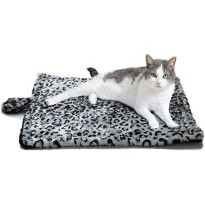 Paws & Pals Thermal Cat Self Warming Bed 20" x 17.5" - Mat for Pets Dog Kittens Puppy - Grey White Black Leopard Print in Kuwait