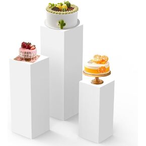 3 قطع حامل بقاعدة بيضاء للحفلات: حوامل قاعدة معدنية كبيرة لبرج الزهور لعرض الفنون وديكورات الزفاف وحفلات الاستقبال in Kuwait