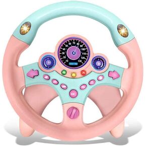 sesil Kids Electric Musical Steering Wheel Simulation Toy with Interactive Screen Car Seat Toys & Stroller Toys Steering Wheel Toy with Suction Cup Base for Toddlers in Saudi Arabia