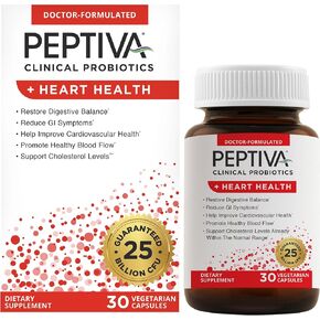 Peptiva Probiotics Heart Health - Heart Health Support Supplement, 25 Billion CFU, Multi-Strain Probiotics, Digestive Support, 30 Vegetarian Capsules in Kuwait