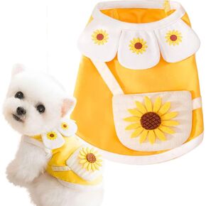 ABRRLO Dog Shirts for Small Dogs Cute Sunflower Puppy Cat T-Shirts Lightweight Soft Cotton Summer Pet Vest Clothes Girl Rabbit Doggie Tee Shirts Kitten Tank Tops Chihuahua Yorkshire Poodle (Pink,S) in Kuwait