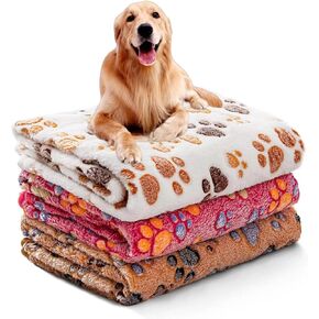 بطانيات QLVKYW مكونة من 3 قطع من بطانيات الكلاب للكلاب المتوسطة الحجم، صوف فائق النعومة، نمط مخلب لطيف، غطاء بطانية من الفلانيل قابل للغسل للكلاب والقطط والحيوانات المتوسطة (30 × 20 بوصة) in Kuwait