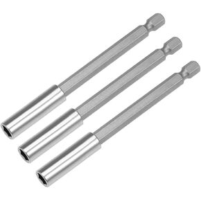 uxcell 3 Pcs 1/4 Inch Hex Shank by 3 Inch Magnetic Bit Holder Extension, Quick Release Screwdriver Drill Bit Power Tool
