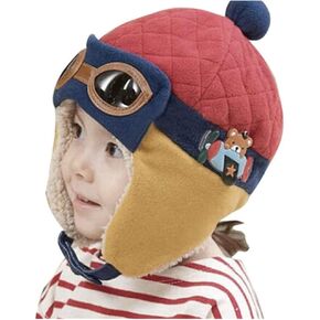Toddlers Baby Girls and Boys Crochet Earflap Pilot Hats Beanie Cap Winter Warm Knit Caps Ear Protection Cap