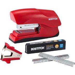 Bostitch Office Heavy Duty 40 Sheet with 1250 Staples and Staple Remover, No Jam Desktop Stapler, School Bulletin Boards, Office & Classroom, Red (B175-RED-VP)